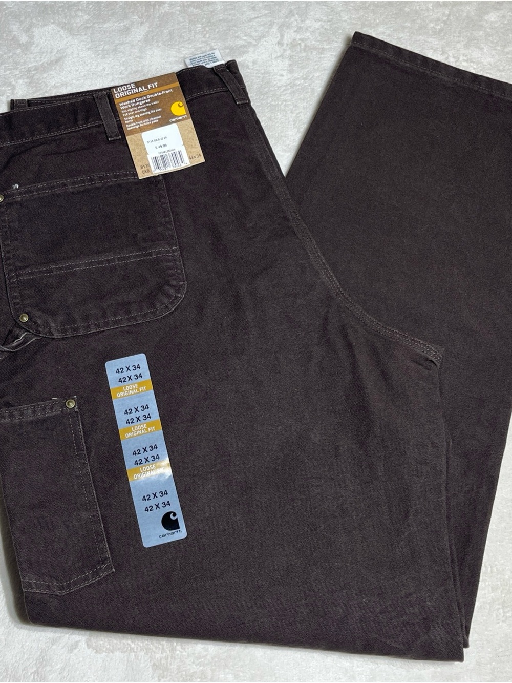 VTG NWT Carhartt B136-DKB Men's 42x34 Double Knee Carpenter Pants Canvas